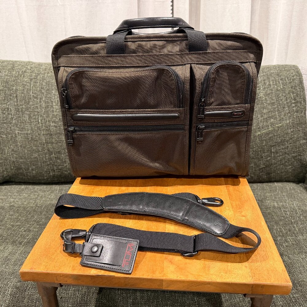 TUMI Nylon & Leather Computer Briefcase Messenger